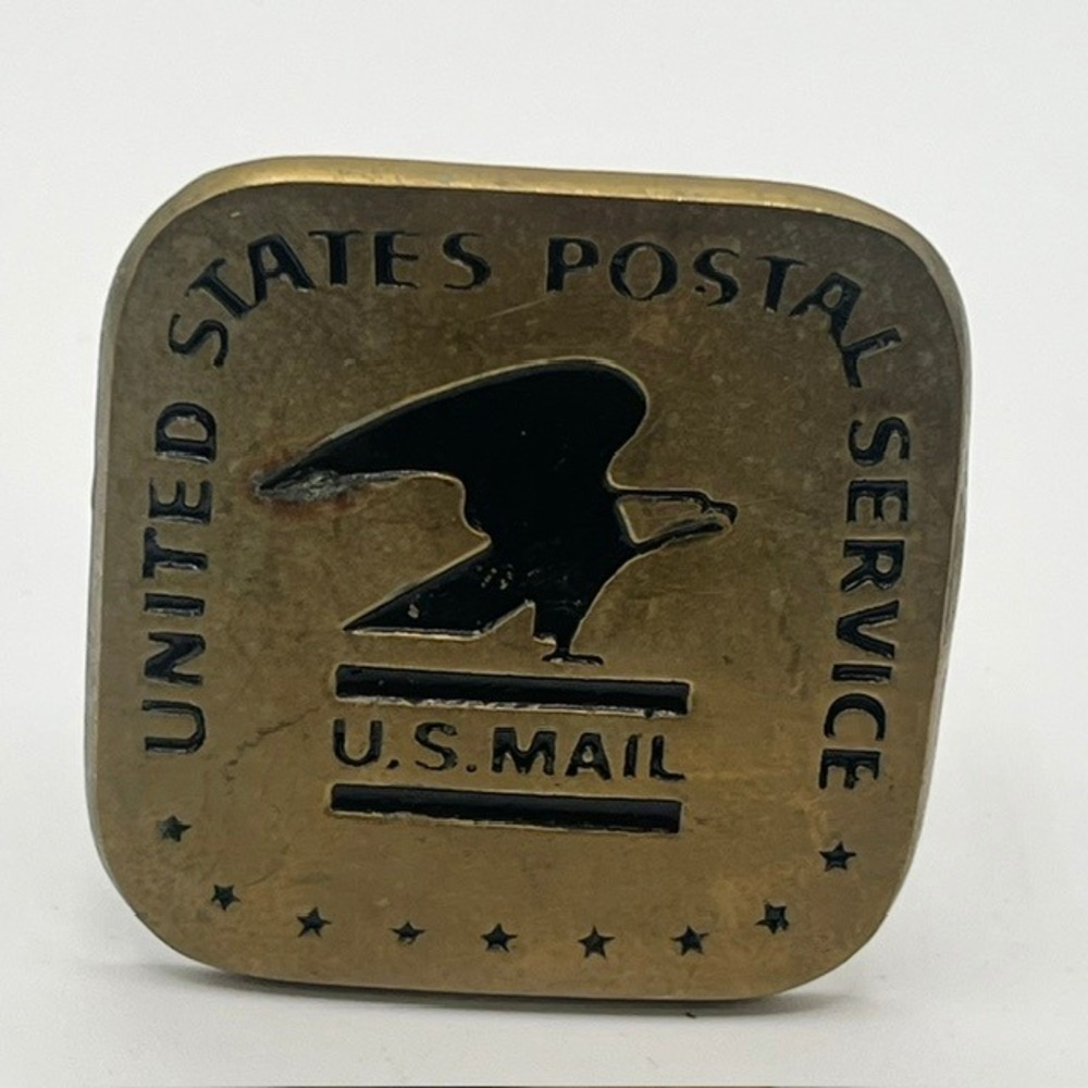 Vintage USPS United States Postal Service Belt Buckle Solid Brass U.S. Mail BBB